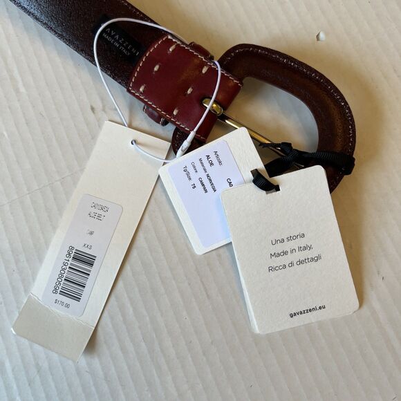 Veronica Beard/GAVAZZENI Leather Belt 75/XXS Aloe Campari Red Made in Italy NWT main image 6